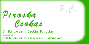 piroska csokas business card